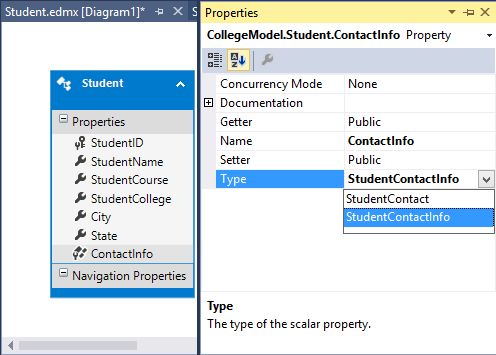 Changing Type of Complex Property